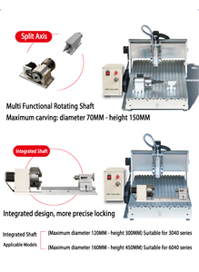 เครื่องแกะสลัก CNC 4 แกน AM 6040 80 กก. 2.2 กิโลวัตต์ สำหรับแกะสลักหิน ไม้ เครื่องประดับ ขนาดการเคลื่อนที่ 400*600*80 มม. ระบบควบคุม Mach3 พร้อมมอเตอร์ - Product Image 3