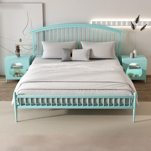Modern Simplicity Metal Antique Iron <strong>Bed</strong> Thickened <strong>Railing</strong> Queen Size Double <strong>Bed</strong> <strong>Frame</strong> - Product Image 4