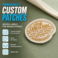 Patch tissé personnalisé avec logo, motif cœur, fleur, alphabet, haute densité, motif clair, lavable, doublure souple, fil de polyester, à coudre sur les vêtements
