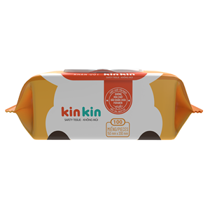 Lingettes humides sans alcool fabriquées au Vietnam, non tissées, respectueuses de la peau, sûres, OEM, naturelles, KINKIN, pour bébés, 80 lingettes, prévention des éruptions cutanées - Product Image 1