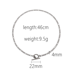 T Bar Chain Necklace Steel Color Geometric Design Party Fashion Clavicle Chain - Product Image 4