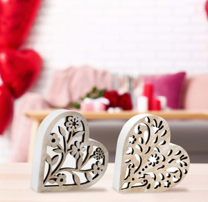 Cœur <span class=keywords><strong>en</strong></span> <span class=keywords><strong>bois</strong></span> <span class=keywords><strong>sculpté</strong></span> romantique, collection 2026, idéal pour la Saint-Valentin, les anniversaires de mariage et comme cadeau décoratif pour les couples - Product Image 3