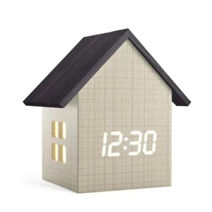 EMAF Mesita <span class=keywords><strong>de</strong></span> noche Niños Promoción Regalo <span class=keywords><strong>Digital</strong></span> Casa Forma Escritorio Alarma Mañana Madera Led Escritorio Calendario Madera Noche Luz <span class=keywords><strong>Reloj</strong></span> - Product Image 1