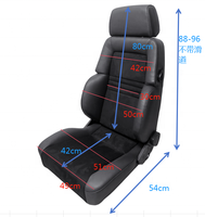 Paire de sièges de course universels RECARO LX-M en cuir PVC noir avec revêtement extérieur en daim et rails à double verrouillage à dégagement rapide
