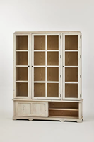 Armoire de rangement en verre de pin recyclé pour salon, salle à manger, cuisine