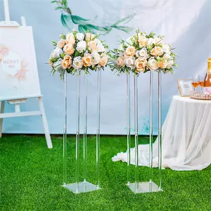 Centre de table de mariage, porte-fleurs en acrylique, décoration de mariage