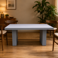 Ensemble table et chaises en béton moderne, résistant à l'eau et aux UV, mobilier d'extérieur pour jardin, maison et usage commercial