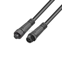 Connecteur de câble adaptateur étanche M10 IP67 à 2 broches, longueur personnalisée, boîtier en aluminium et PVC, 5A, fils en cuivre mâle/femelle, connexions de fils
