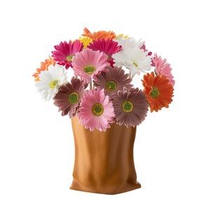 <span class=keywords><strong>Flores</strong></span> de Gerbera Realistas de 8.5cm de Diámetro, Estilo Moderno, PU Blanco Naranja, Margarita Artificial, Suave, Ligera, Impermeable, para Boda y Hogar - Product Image 5