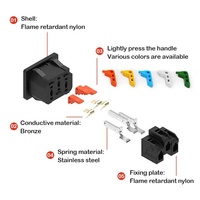 250V 10ASnap IEC C14 prise en laiton à 3 broches connexion rapide installation facile connecteur d'alimentation prise mâle 3 cœurs presse charge