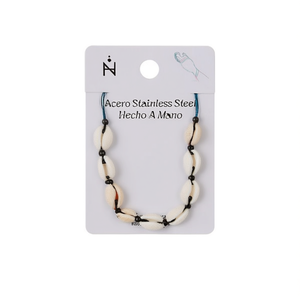 Bracciale a 7 Conchiglie in Acciaio Inossidabile con Perline, Gioiello di Moda, Accessorio Femminile - Product Image 1