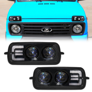 Luces LED DRL para Lada <span class=keywords><strong>Niva</strong></span> 4X4 1995, con Función de Señal de Giro, Accesorios de Estilo para Auto, Cubiertas Protectoras de Luces - Product Image 1