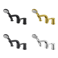 Nouvelle conception de robinet de douche à effet pluie en laiton poli, design moderne pour appartement et hôtel, ensemble de salle de bain à deux fonctions pour baignoire et lavabo