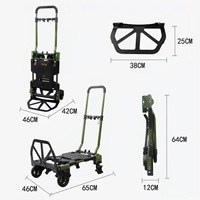 Chariot de transport pliable pour usage domestique et extérieur HT2025F Noir/Vert
