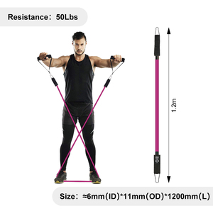 Pink Resistance <b>Bands</b> With Handles 5 Levels 10-50 Lbs Latex Exercise <b>Bands</b> Portable Multifunctional <b>Workout</b> Set For Adults - Product Image 6