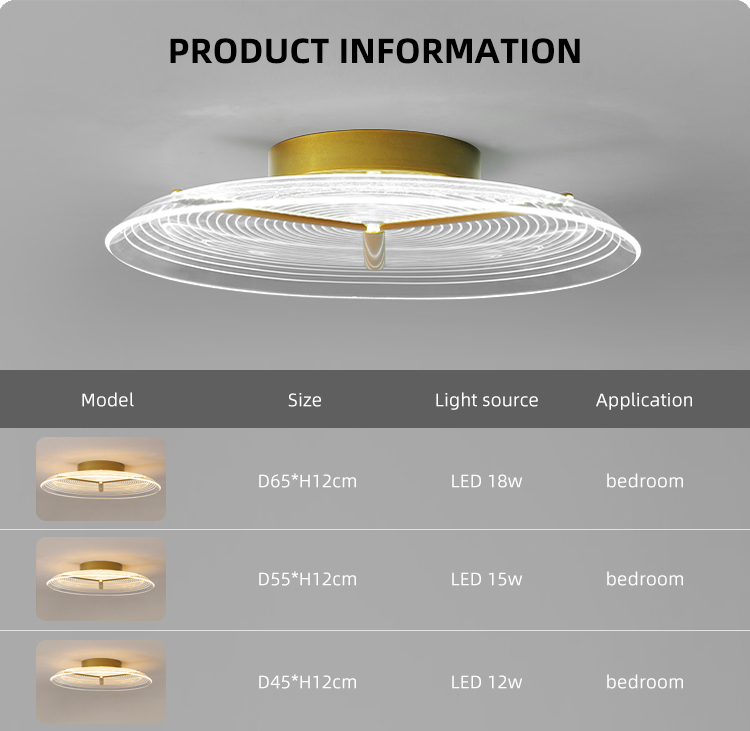 Modern Nordic Popular Indoor Decorative Living Room Bedroom Luxury Acrylic Modern Led Ceiling Light