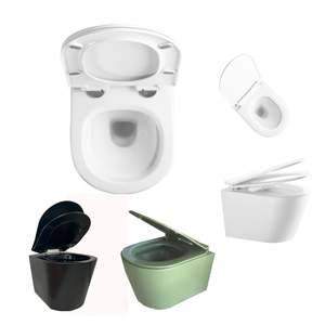 WC portable PU7 avec siège, bidet intégré, console et cuvette pour école, à chasse d'eau silencieuse Tornado, à poser au mur - Product Image 4