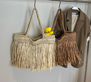 <span class=keywords><strong>Bolso</strong></span> de mano de <span class=keywords><strong>ganchillo</strong></span> con flecos, <span class=keywords><strong>bolso</strong></span> de hombro tejido para playa, <span class=keywords><strong>bolso</strong></span> bohemio de gran capacidad, un regalo para novia - Product Image 2