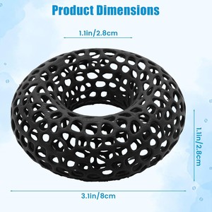 Nascondiglio Rotondo in Plastica Nera per Gamberetti, Decorazione per Acquario 8*8*2.5CM, Caverna per Gamberetti e Pesci <span class=keywords><strong>Betta</strong></span> - Product Image 2