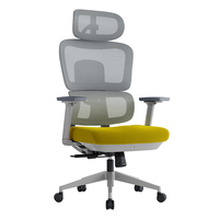 Chaise de bureau ergonomique élégante avec dossier entièrement réglable en hauteur, appui-tête 3D et soutien lombaire avant-arrière