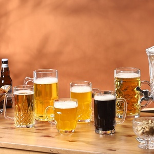 Chopes à bière et verres à vin en gros, 500 ml (24 oz), en <span class=keywords><strong>verre</strong></span> blanc de haute qualité avec poignée, écologiques - Product Image 6