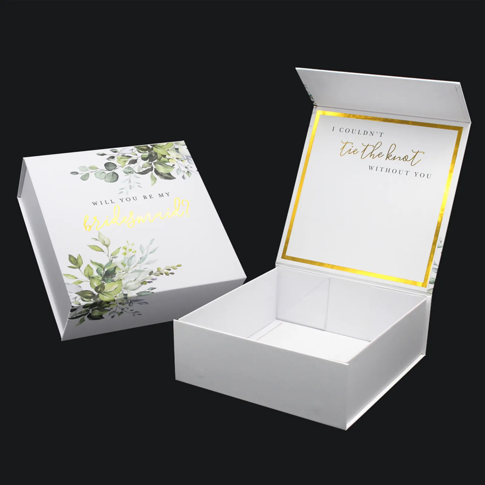 カスタム結婚式の好意の招待状ブライダル花婿付け添人の提案ボックスふた付きブライドメイド包装ギフトボックス