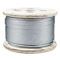 Câble en acier industriel à brins ronds 6mm 8mm 10mm DIN3055 6x7+FC, câble métallique galvanisé à âme en fibre, câble de levage en acier