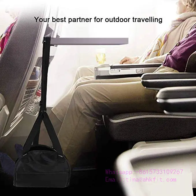 Pesawat Perjalanan Tinggi Disesuaikan Portabel Kaki Istirahat untuk Di Bawah Meja, Mobil, Kantor, Berkemah
