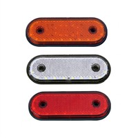Feu de gabarit latéral ovale à LED, réflecteur prismatique en nid d'abeille, bande SMD, 3 couleurs, 24V, pour camion, remorque, bus, poids lourd