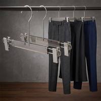 Percha para Pantalones de Plástico Resistente Cromada Ecológica con Clips Ajustables y Gancho Giratorio de 360° para Pantalones, Faldas y Jeans