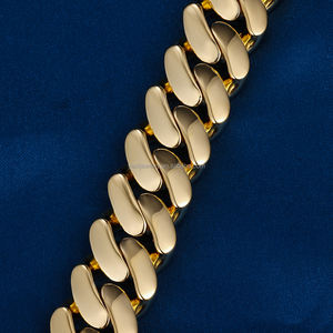 Braccialetto a catena cubana ghiacciato personalizzato in fabbrica 15MM Real S925 argento 9k 10K 14k 18k bracciale Miami in oro bianco pieno - Product Image 5