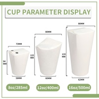 Vaso de Papel Biodegradable de Doble Pared sin Tapa, Ligero, Portátil, Desechable, Cero Plástico, para Café y Comida para Llevar