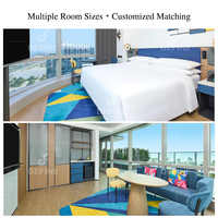 Ensemble de chambre d'hôtel moderne et minimaliste, mobilier en bois de qualité commerciale, ensembles de chambres d'hôtel pour projets d'appartements et d'hôtels d'affaires