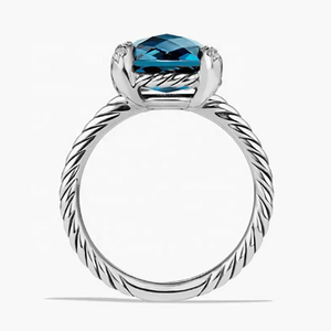 Joyería fina de alta calidad de lujo precioso deslumbrante <span class=keywords><strong>Chatelaine</strong></span> 925 plata esterlina 11mm 8A anillo de Zirconia para mujer - Product Image 4