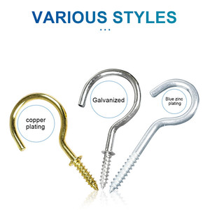 Đồng Mạ Kẽm Màu Xanh Mạ Kẽm Cup Vít Hooks Tường Treo Peg Vít Hanger Trần Treo Móc - Product Image 3