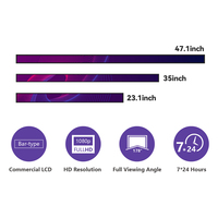 Barra de máquina Android de 23,1 pulgadas, pantalla Lcd para publicidad, estante superior para supermercado