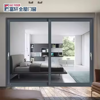Portes modernes extérieures en verre double Fuson avec stores intégrés Portes coulissantes en aluminium au design moderne