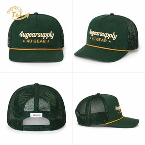 Gorra Trucker de Malla Verde 4U, 6 Paneles en Contraste, Ajustable con Cierre a Presión, Estilo Casual para Exteriores, Unisex, Primavera/Verano - Product Image 5