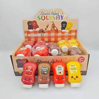 Jouet Squishy Bouteille de Sauce en PU à Remontée Lente, Doux, Sensoriel, Anti-Stress, à Presser, Cadeau de Décompression, Couleurs Assorties