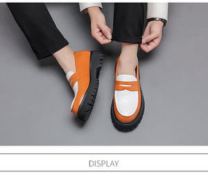Scarpe eleganti da uomo con quattro suole spesse in pelle Slip-On con altezza-aumento oxford autunno contrasto colore gamba taglie Plus Size Cross-Border - Product Image 6