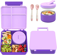 Bento lunchbox met 8oz thermosbeker voor soep, lekvrije lunchcontainers, geïsoleerde thermosfles voor warme maaltijden voor kinderen, voor school en reizen