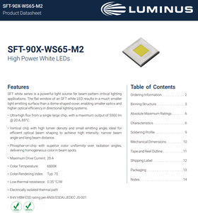 ชิป LED รุ่น LUMINUS SFT-90X-WS65-M2-J8653 ของแท้ 6500K 64W กำลังสูง สำหรับไฟฉายแบบส่องไกล - Product Image 2