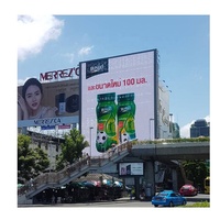 Cortina transparente impermeable para publicidad, cartel publicitario con Pantalla LED de malla transparente, P15, P16 y P20, para pared y vídeo