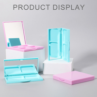 Boîtier vide personnalisé pour fard à paupières et poudre libre, 4 couleurs, luxe, transparent, carré, mini, conteneur individuel, boîte à blush