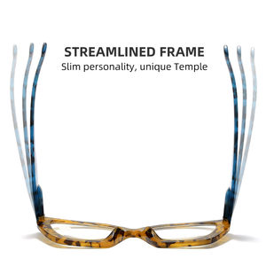 新流行レディースプログレッシブ多焦点リーディングメガネブラックピンクフローラルチャンキー猫目春ヒンジレンズ強度 + 2.50 + 1.50 - Product Image 6