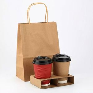 Eco Friendly <b>Disposable</b> Paper Take Out Coffee <b>Cup</b> Drink Take Away <b>Disposable</b> Hot Cold Drink Paper Coffee <b>Cup</b> Holder - Product Image 1