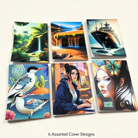 Carnet A4 personnalisé à couverture rigide thermocollée en cuir 210*290mm 180 feuilles Carton blanc 350g Gaufrage UV Lamination mate 6 motifs