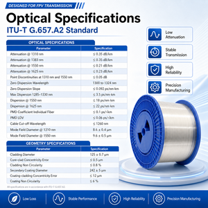 Cable de Fibra Óptica para Dron FPV, G657A2, Rollo de Fibra Desnuda de 0.27mm, Fibra Óptica Monomodo para Transmisión de Larga Distancia - Product Image 2