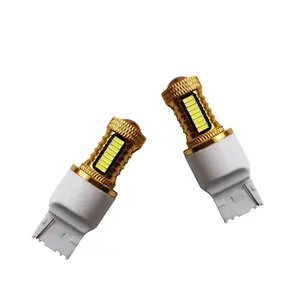 Perfect Led Hochheller-Led-Glühbirnen T20 4014 12 V 12 W 6500K 32 Smd goldene Aluminiumteile Kühlung Dekodierung Automobil-Bremsenlicht