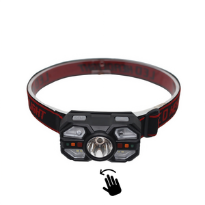 Potente Linterna Frontal Multi LED Recargable con Sensor de Movimiento COB, Haz de Luz Amplio, Impermeable - Product Image 1